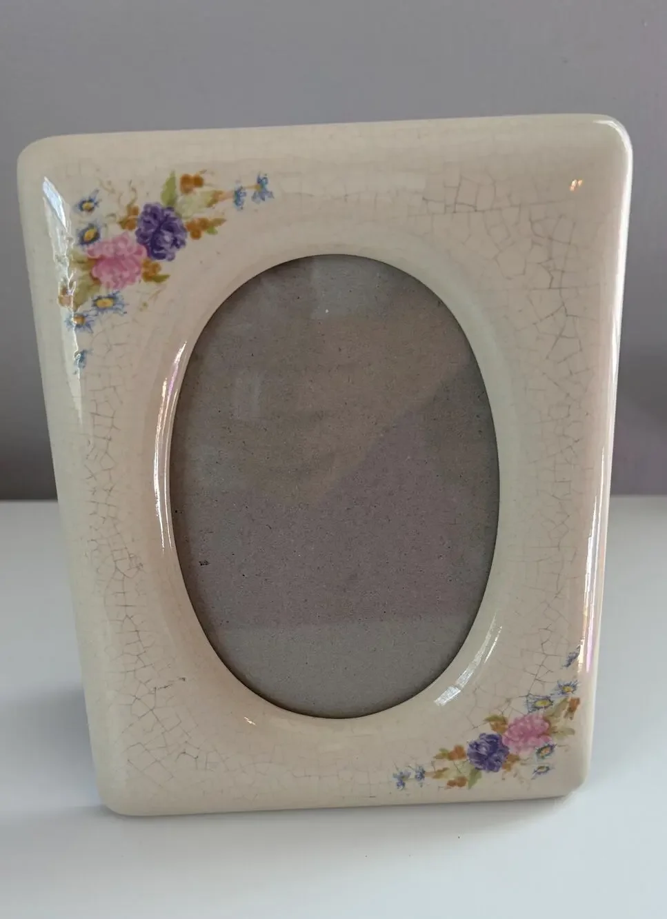 Vintage Ceramic Crackle Picture Frame